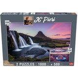 Goliath - Puzzel voor volwassenen – collectie JC Pieri – 2 puzzels: Kirkjuffellsfoss (IJsland – 1000 stukjes) en Horseshoe Bend (VS) – 500 stukjes)