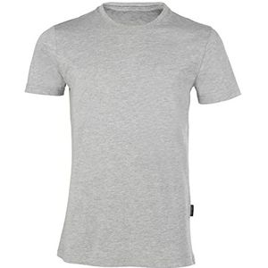 HRM Luxe T-shirt met ronde hals voor heren, hoogwaardig T-shirt met ronde hals van 100% biologisch katoen, basic T-shirt, wasbaar tot 60 °C, hoogwaardige en duurzame herenkleding, grijs gespikkeld, XXL, Grijs