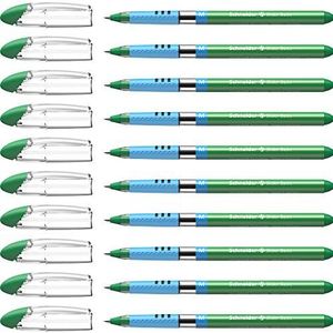 Schneider 151104 Slider Basic balpen (dopmodel met soft-grip-zone en lijndikte M=middenstrek) 10 stuks groen