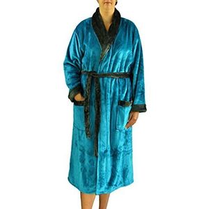 Gözze - Uniseks badjas met sjaalkraag, zijdegevoel, 100% microvezel, 330 g/m², maat S - petrol, turquoise, S, Turkoois