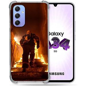 Cokitec Coque Renforcée en Verre Trempé pour Samsung Galaxy A34 5G Pompier Escalier