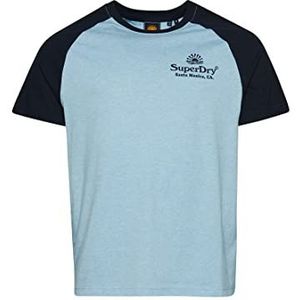 Superdry Bedrukt T-shirt voor heren, Stone Blue Marl/Eclipse Navy