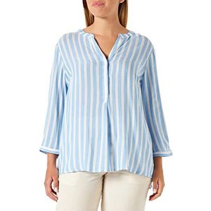 TOM TAILOR MY TRUE ME Dames plussize gestreepte blouse, 29238 - White Stripe blauw