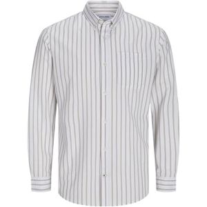 Jack & Jones Jjeoxford Ls Noos T-shirt met lange mouwen voor heren, Crockery/strepen: strepen