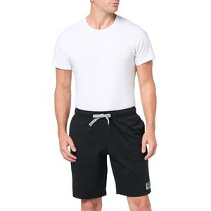 Emporio Armani Piping Loungewear Bermuda met logo, trainingsbroek voor heren, zwart.