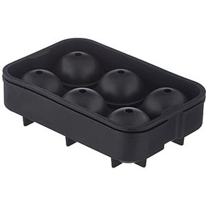 Oishii 2 x XXL ijsblokjesvorm ijsblokjesvorm ijsblokjesvorm silicone ijsblokjesvorm voor 6 grote ijsballen Ø 4,5 cm zwart