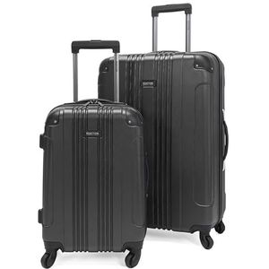 Kenneth Cole Reaction Out of Bounds ABS koffer met 4 wielen, 50,8 cm en 71,1 cm, 2 stuks, Houtskool, One Size, Out Of Bounds koffer met 4 wielen, 20 en 28 inch