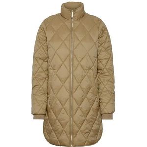Part Two Women's Jacket Quilted Casual Fit High Collar Mid-thigh Length Zipper, Ermine, 44