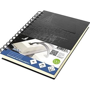 Schetsboek Kangaro A5 blanco, Wire-o, Hardcover, zwart met druk, 140 g crème papier, K-5577