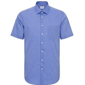 Seidensticker Regular Kurzarm mit Kent-Kragen Bügelfrei Chemise d'affaires, Bleu (Bleu Moyen 14), 41 Homme