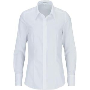 Seidensticker Hemdblouse met lange mouwen, modern fit, effen, strijkvrij hemd voor dames, wit (1)