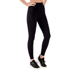 LOS OJOS Geribbelde broek voor dames: leggings met hoge taille, zonder buik, zwart, S/M, zwart, S-M, zwart