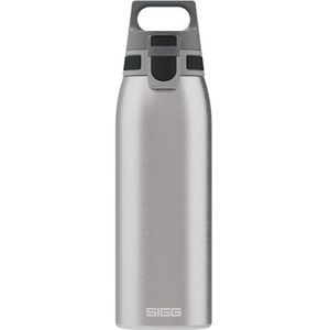 SIGG - Drinkfles van roestvrij staal - Shield ONE Brushed - Geschikt voor koolzuurhoudende dranken - Lekvrij en licht - BPA-vrij - Gemaakt van 18/8 roestvrij staal - Grijs - 1 liter
