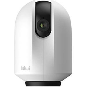 Isiwi Ronde gemotoriseerde wifi-IP-camera voor bewaking, panoramisch zicht, bewegings- en geluidsdetectie, bidirectionele audio, babymonitor, IR LED, compatibel met Alexa, 4MP (ISW-DPI4M)