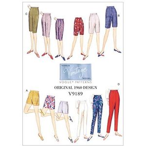 VOGUE PATTERNS 9189 A5 damesshort en broek, kleurrijk, maten 34-42