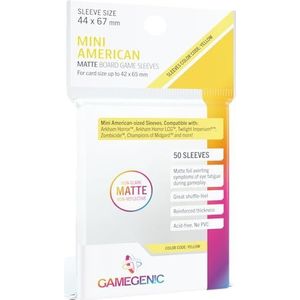 Gamegenic - Kaartbeschermers (Sleeves) - 41 x 63 mm Mini US Matte Sleeves - 50 stuks (geel)