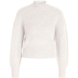 NOISY MAY Nmnella L/S High Neck Crop Knit FWD Noos Pull en Tricot pour Femme, Sugar Swizzle, M