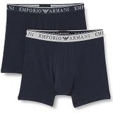 Emporio Armani Emporio Armani Endurance Boxershorts voor heren, middelgroot, 2 stuks, marineblauw/marineblauw.