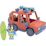Bonbell Bluey, 4WD Family Voertuig, met 1 figuur en 2 surfboards | aanpasbare auto - Adventure Time | voor Age 3+