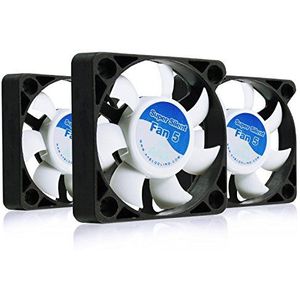 AABCOOLING Super Silent Fan 5 - Set van 3 stille en efficiënte 50 mm behuizingsventilator met 4 anti-vibratiepads, mini-ventilator, 3D-printer, koelventilator,