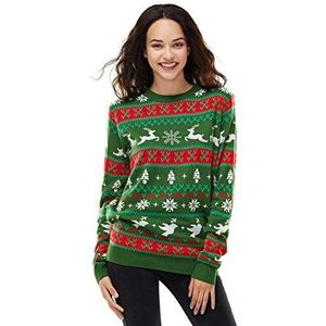 U LOOK UGLY TODAY Christmas Jumpers Dames Sweater, Voelt de Fair Isle-groen