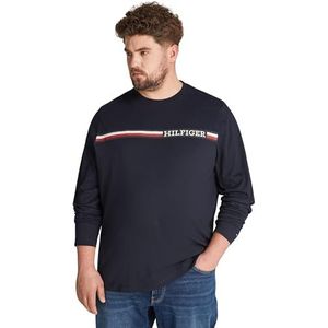 Tommy Hilfiger BT-Chest Stripe LS Tee-B T-shirt M/L, Desert Sky, 3XL Homme, Desert Sky, 3XL