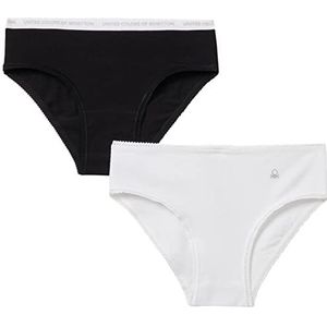 United Colors of Benetton Badpak in bikini-stijl voor kinderen en meisjes, wit/zwart 907