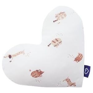 Träumeland GmbH Knuffelkussen in hartvorm, motief katten en honden, 38 x 30 x 12 cm