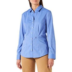 Seidensticker Damesblouse - strijkvrij, smal getailleerde hemdblouse - slim fit - hemdblouse - hemdblouse - lange mouwen - 100% katoen, blauw (middenblauw 14)