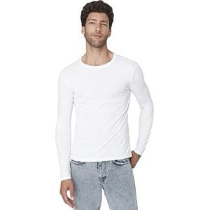 Trendyol Homme Basics Slim Basic T-shirt en tricot à col rond, Multicolore, S