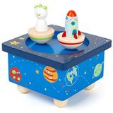 Small Foot 11449 Space-box, van hout, met magnetische functie en muziek, speelgoed, meerkleurig