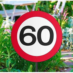 Folat - Traffic Sign-60 jaar Ø 26 cm slinger, 05035, rood/wit