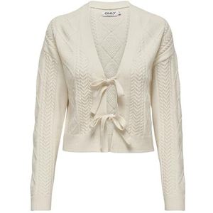 ONLY Onlfia Ls String Cardiga Knt Noos Damesvest (1 stuk), Whitecap grijs
