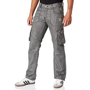 Enzo Ez404 Jeans voor heren, losse pasvorm, Grijs (Grijs)