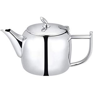 Café Olé CHT-048 Chatsworth Theepot met uniek deksel van hoogwaardig 18/10 roestvrij staal - hoogglans gepolijst, 18 gram, druppelvrije irrigatie, roestvrij staal, 188 oz