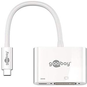goobay 62108 USB-C DVI-adapter, voeding, wit