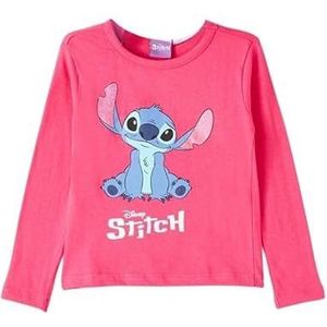 Disney - Lilo & Stitch meisjesprint van katoen fuchsia, Fuchsia