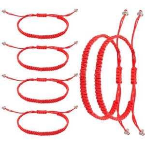 Yolev set van 6 verstelbare armbanden van rood touw, beschermende Kabbala amulet, handgemaakt, voor vriendschap, geluk, diploma-uitreiking, verjaardag, geliefden