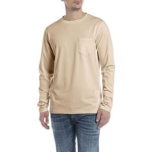 Replay T- Shirt Homme, 803 - Taupe Clair, S