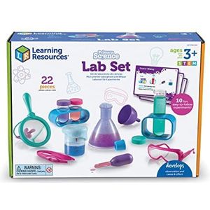 Learning Resources Natuurwetenschappen kleuterschool laboratoriumset voor kinderen (roze) experimenteerdoos voor kinderen met 10 experimenten MINT speelgoed voor kleuters