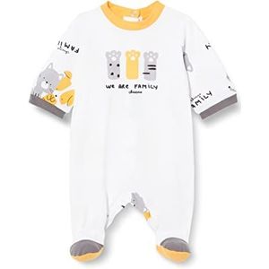 Chicco Jumpsuit met patchwork in knopen, pantoffels voor baby's en peuters, uniseks, baby, Wit II (419)