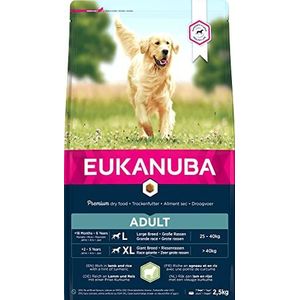 Eukanuba Volwassen Hond Droogvoer voor groot ras Lam en Rijst, 2,5 kg