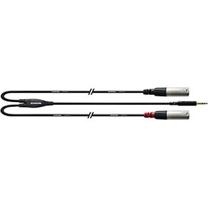 CORDIAL Y-kabel met stereo mini jack naar 2 XLR-stekker, lang, 3 m