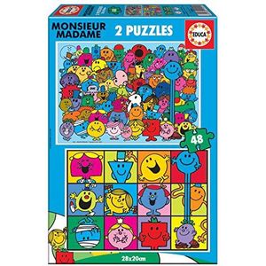 Educa - 2 puzzels van 48 stukjes voor kinderen | Mr. Mvr. Bestaande uit grote, perfect afgewerkte stukjes. Aanbevolen vanaf 5 jaar (19402)