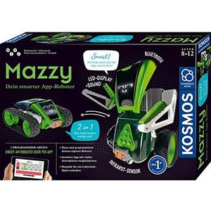 KOSMOS 620691 Mazzy – je intelligente app-robot, bouwen, programmeren en spelen met de veelzijdige robot, experimenteerbox voor kinderen vanaf 8 tot 12 jaar, robotspeelgoed