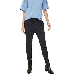 VERO MODA Pantalon Female Longueur Cheville Mid Taille Loose Fit Cordon de serrage, Bleu nuit, XL / 32L