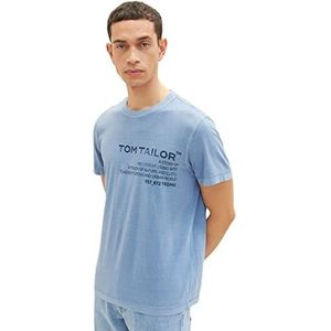 TOM TAILOR T-shirt voor heren, 12364, grijs mid blauw, maat S, 12364 - Greyish Mid Blue