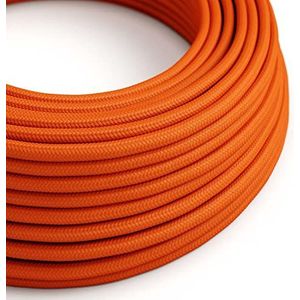 creative cables Elektrische draad ronde kleur stof schede zijde effect effen stof oranje RM15-5 meter, 3x0,75