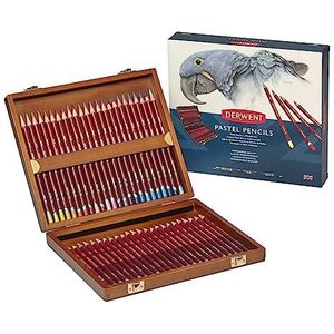 Derwent Pastel 0700644 set met 48 pastelkrijtjes in een houten doos, professionele kwaliteit, 48 stuks