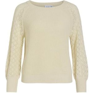 Vila Visika L/S Pointelle Knit Top/Pb pour femme, Bouleau, XL